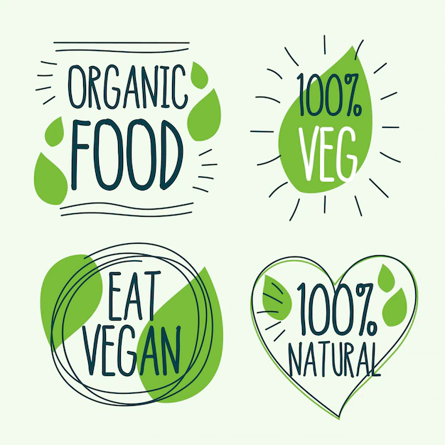 Free Vector | Organic and vegan food logo