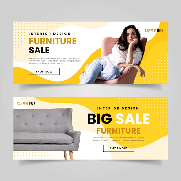 Free Vector | Organic flat furniture sale banner template
