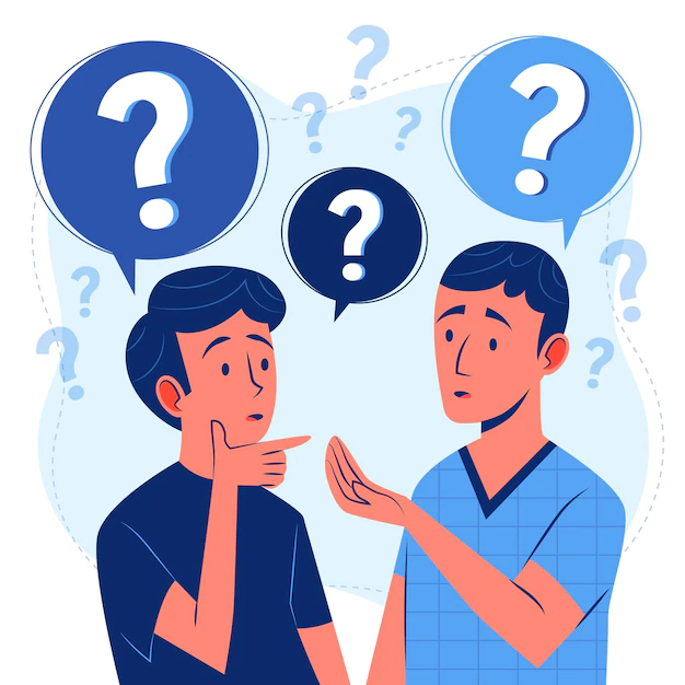 Free Vector | Organic flat people asking questions