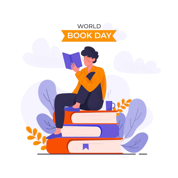 Free Vector | Organic flat world book day illustration