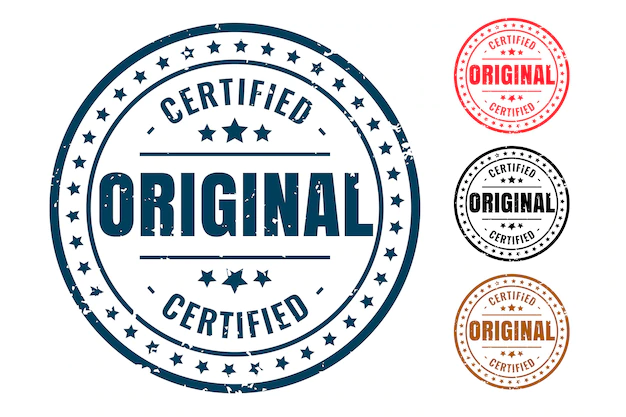 Free Vector | Original certified product rubber stamp set of four