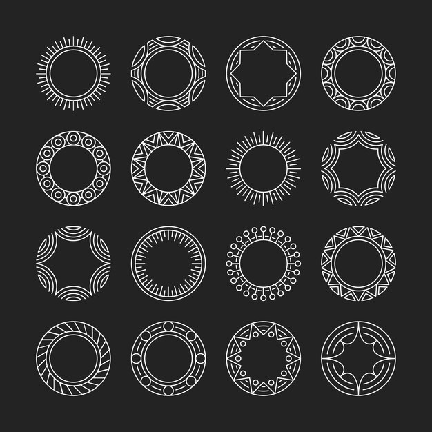 Free Vector | Ornamental round frame collection