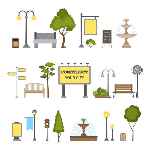 Free Vector | Outdoor object set