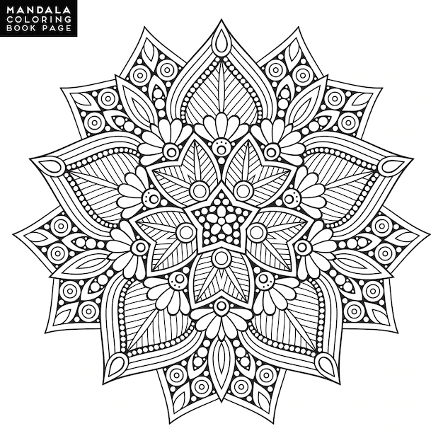 Free Vector | Outline mandala for coloring book. decorative round ornament. anti-stress therapy pattern. weave design element. yoga logo, background for meditation poster. unusual flower shape. oriental vector.