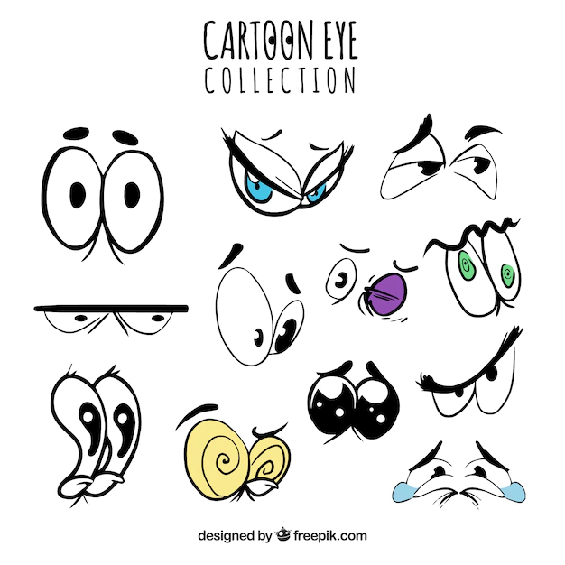 Free Vector | Pack of decorative cartoon eyes