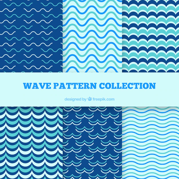 Free Vector | Pack of six flat wave patterns