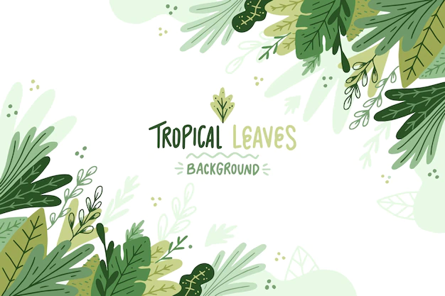 Free Vector | Painted tropical leaves background