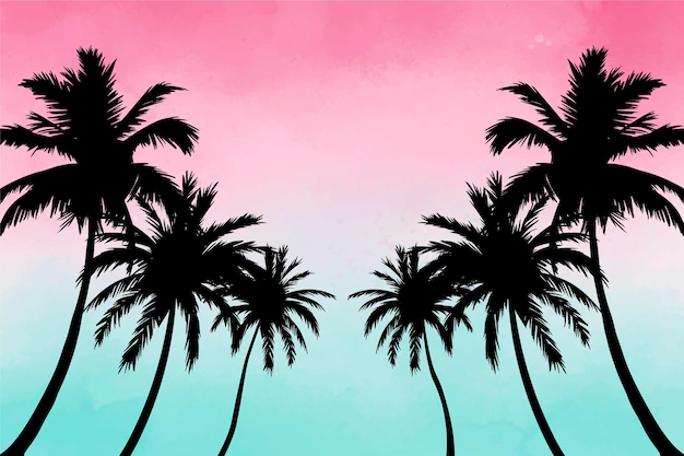 Free Vector | Palm silhouettes background design