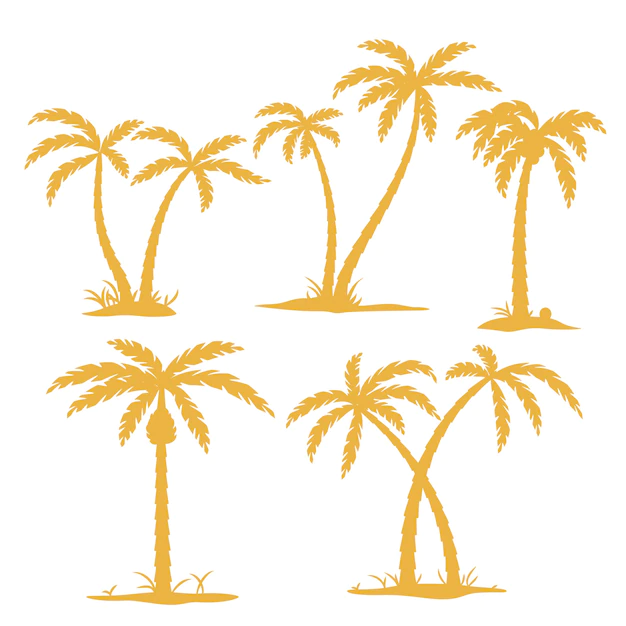 Free Vector | Palm tree silhouette set
