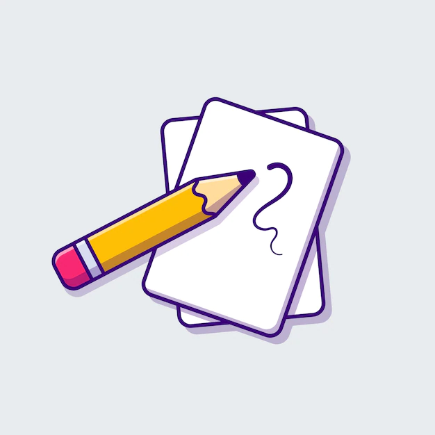 Free Vector | Paper and pencil cartoon icon illustration. education object icon concept isolated . flat cartoon style