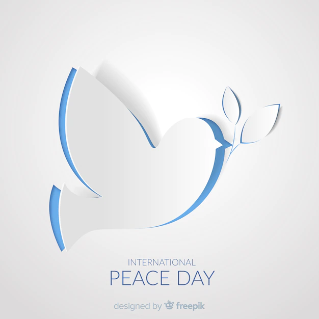 Free Vector | Paper peace day with dove