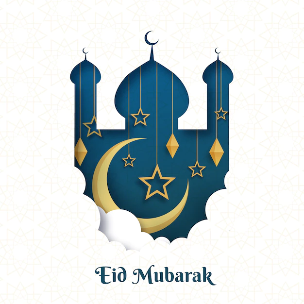 Free Vector | Paper style eid al-fitr background