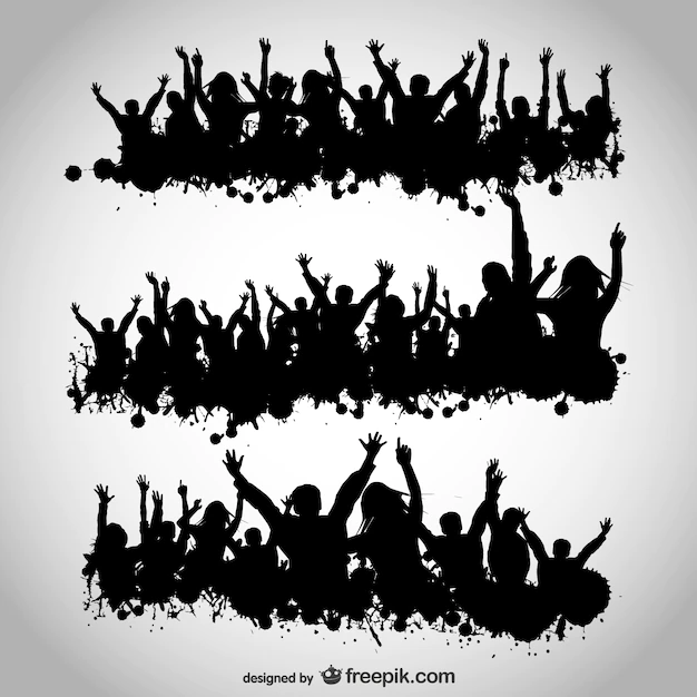 Free Vector | Party people silhouettes