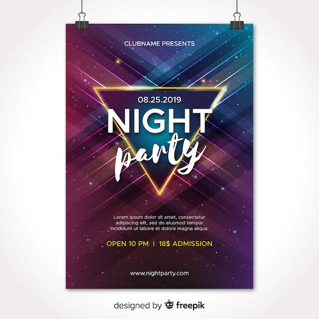 Free Vector | Party poster template with abstract shapes