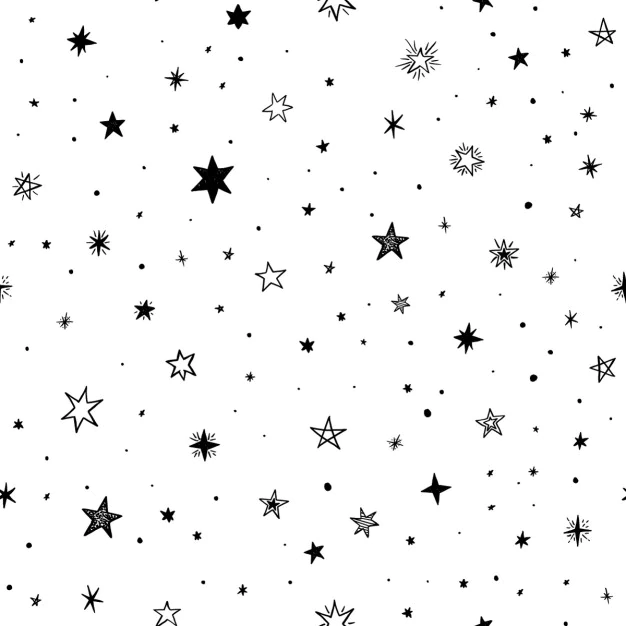 Free Vector | Pattern with black stars on a white background