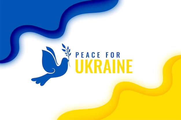Free Vector | Peace for ukraine with flag and dove bird