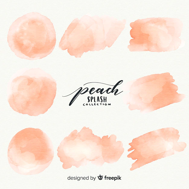 Free Vector | Peach watercolor splash collection