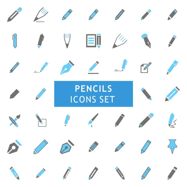 Free Vector | Pencils icons set