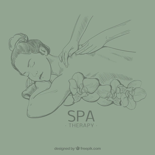 Free Vector | People getting spa treatment in hand drawn style