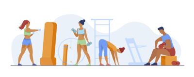 Free Vector | People in fitness club