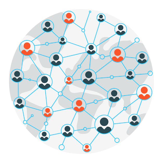 Free Vector | People map. communication and social networks map illustration