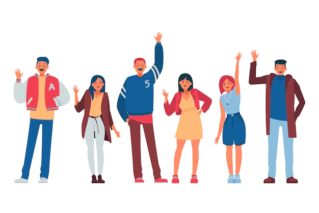 Free Vector | People waving hand illustration concept