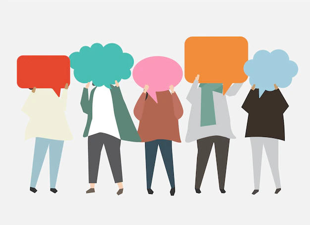 Free Vector | People with speech bubbles illustration