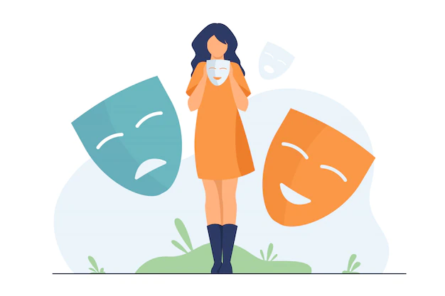 Free Vector | Person covering emotions, searching identity