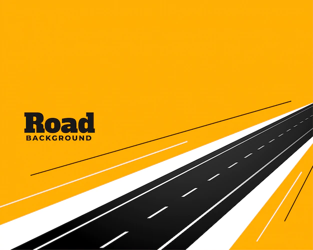 Free Vector | Perspective road pathway on yellow background design