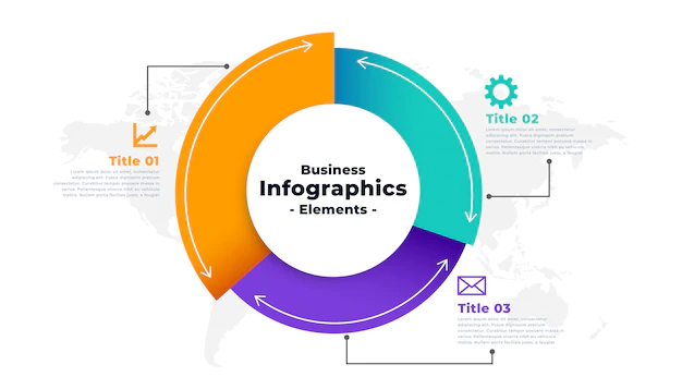 Free Vector | Pie chart infographic for three steps template