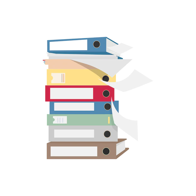 Free Vector | Pile of files and folders graphic illustration