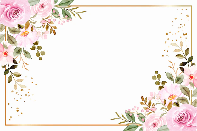 Free Vector | Pink flower frame background with watercolor