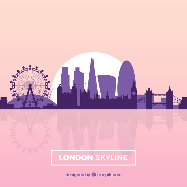Free Vector | Pink london skyline