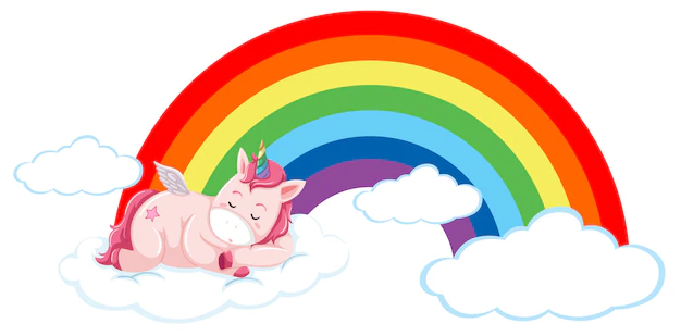 Free Vector | Pink unicorn on the cloud