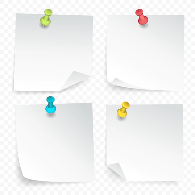 Free Vector | Pinned paper sheets set