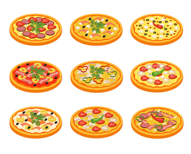 Free Vector | Pizza icons set
