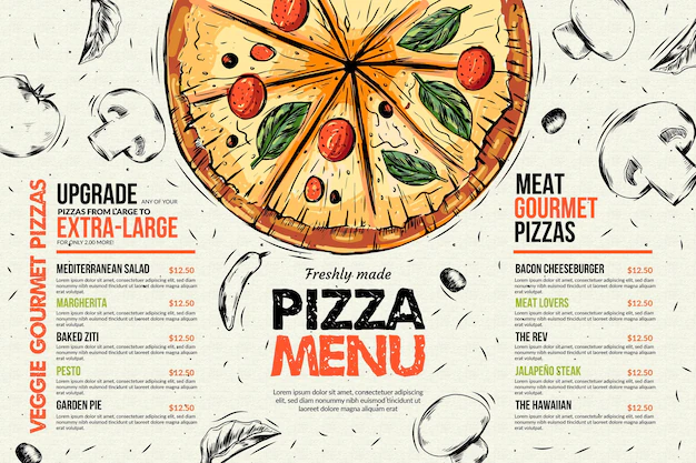 Free Vector | Pizza restaurant menu template