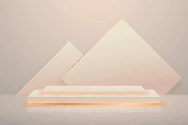 Free Vector | Podium wallpaper with geometrical 3d shapes