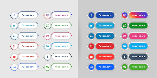 Free Vector | Popular social media lower third banners template