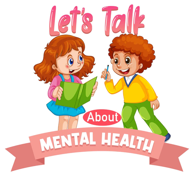 Free Vector | Poster design for mental health with boy and girl