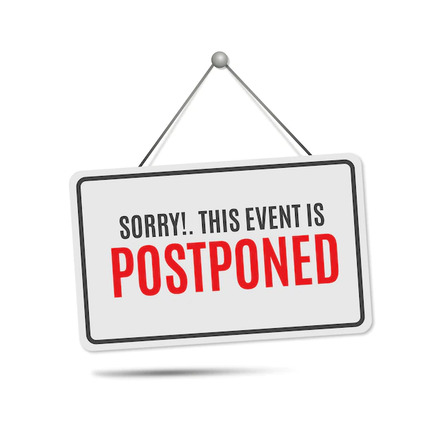 Free Vector | Postponed sign concept