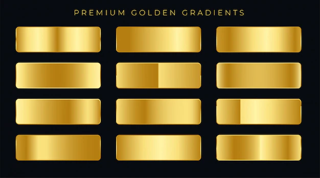 Free Vector | Premium golden gradients swatches set