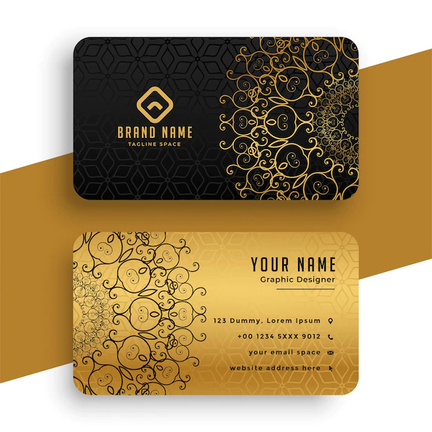 Free Vector | Premium golden mandala business card template