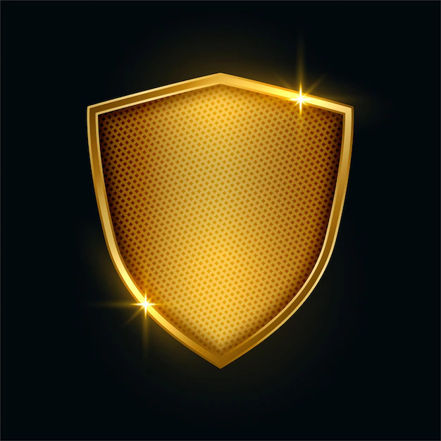 Free Vector | Premium golden metallic security shield badge design
