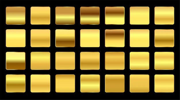 Free Vector | Premium yellow gold gradients swatches big set