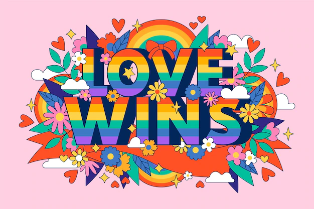 Free Vector | Pride day lettering background