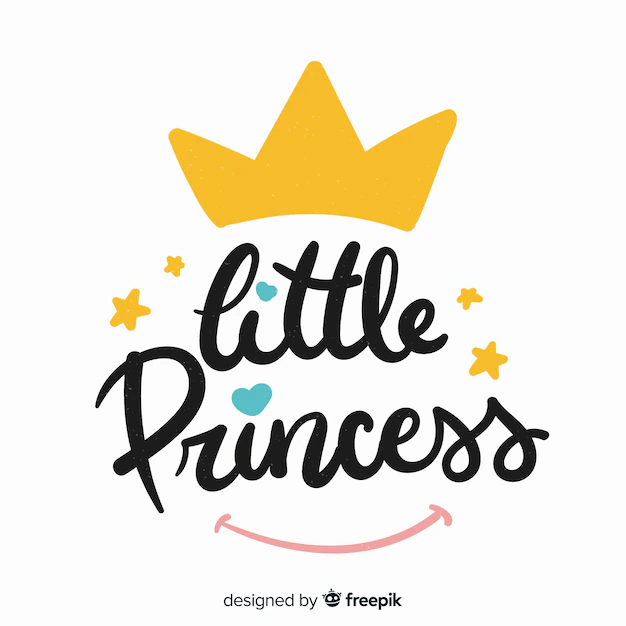 Free Vector | Princess lettering background with crown