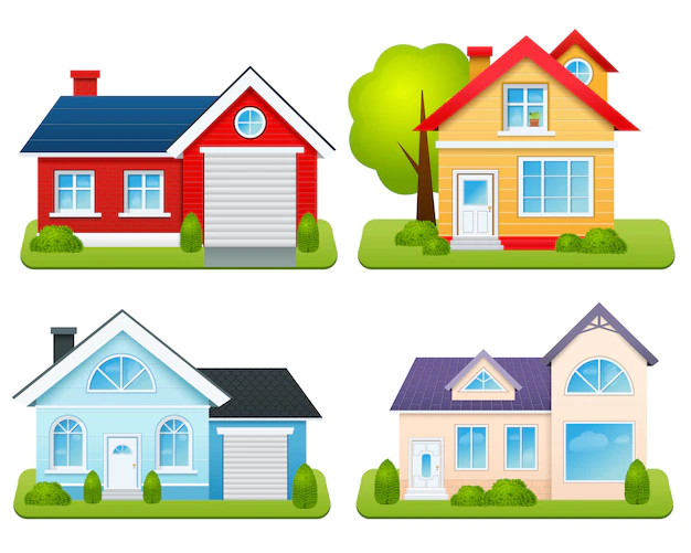 Free Vector | Private houses set