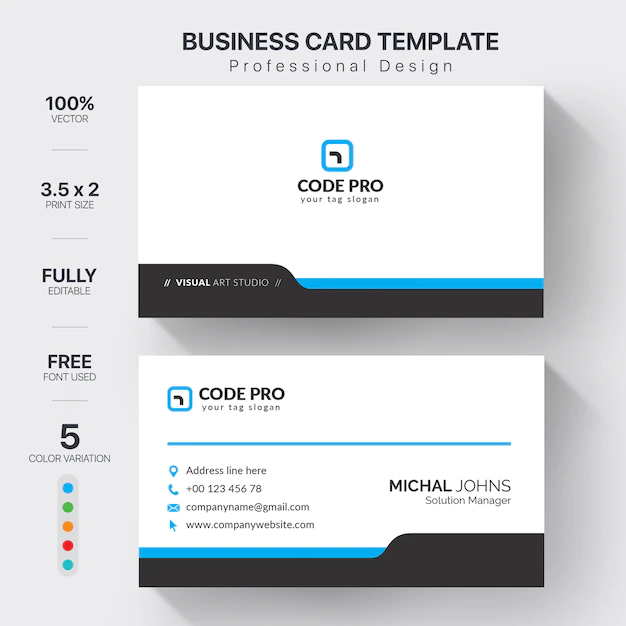 Free Vector | Professional business cards template with color variation