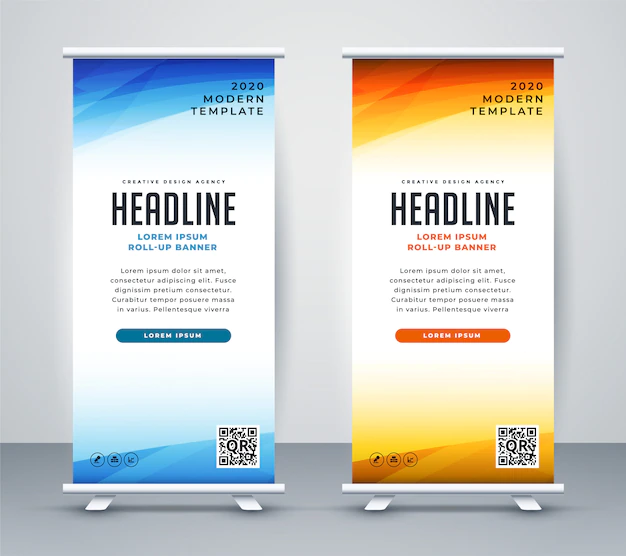 Free Vector | Professional roll up stand banner template design
